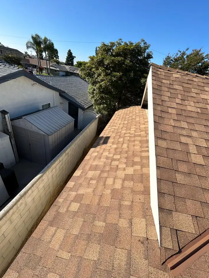 Brown asphalt shingle roof